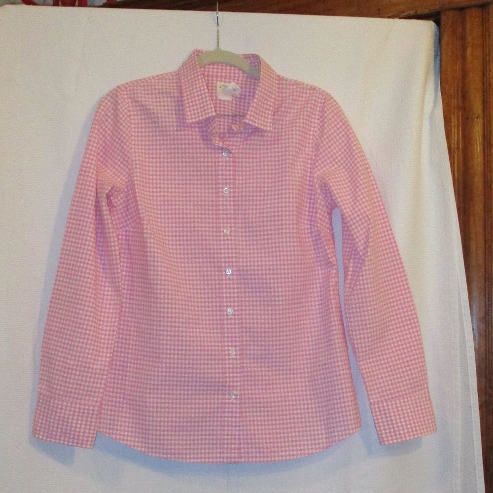 J.Crew Pink Gingham Button Down. Sz. 4